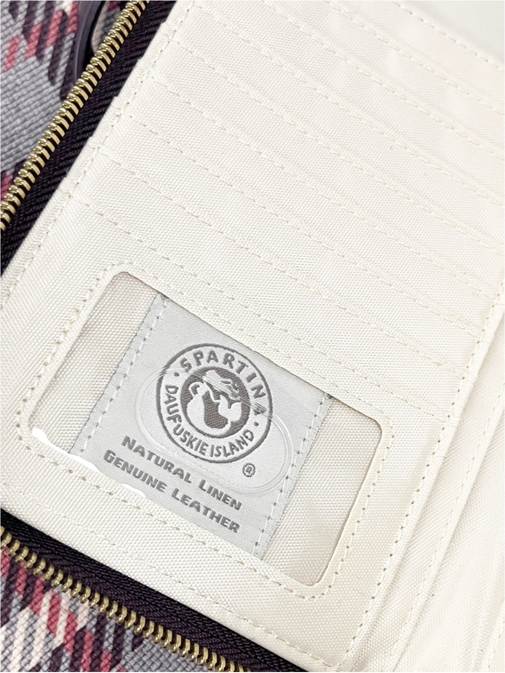 SPARTINA 449 Plaid Natural Linen Genuine Leather Interior Exterior Bag W/ Wallet - Picture 13 of 13